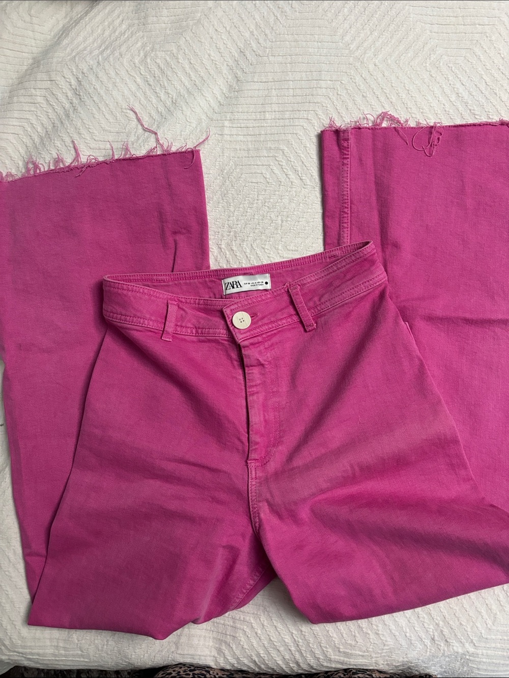 Zara High-Rise Wide-Leg Sailor Jeans - Bright Pink